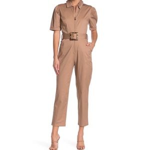 Weworewhat Belted Cropped Jumpsuit Brush Pink NWT